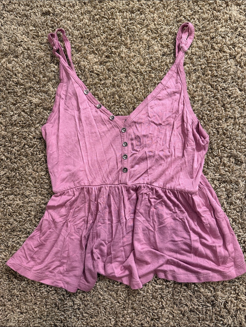 Rue21 Dusty Pink Button-Front Peplum Cami